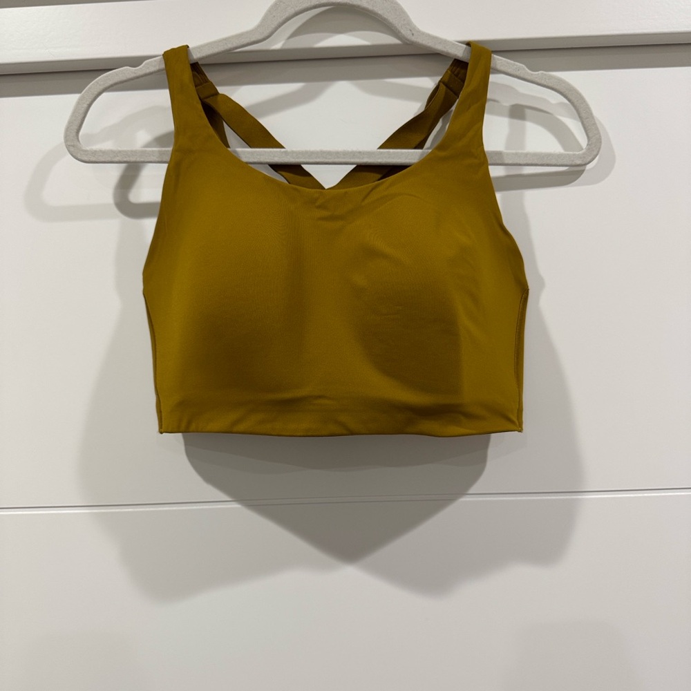 Mustard Yellow Lululemon energy bra, high impact